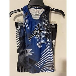 Amp Athletics Girls Youth Large Blue 2 Piece Athletic Outfit! A3851